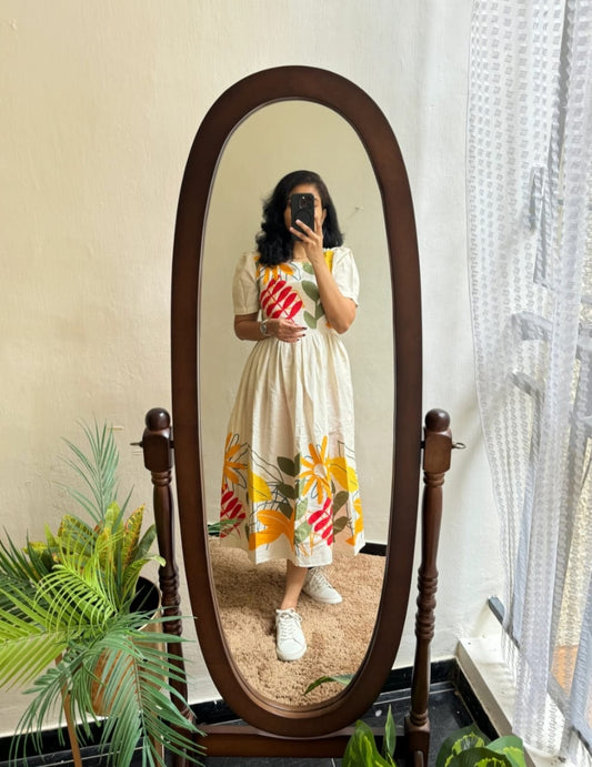 Sunny Whimsy: The Tropical Bloom Midi Dress
