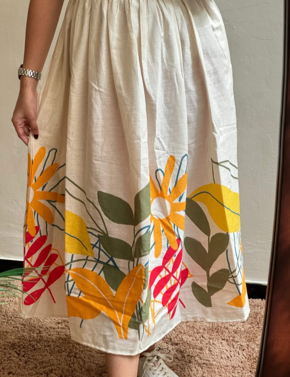 Sunny Whimsy: The Tropical Bloom Midi Dress