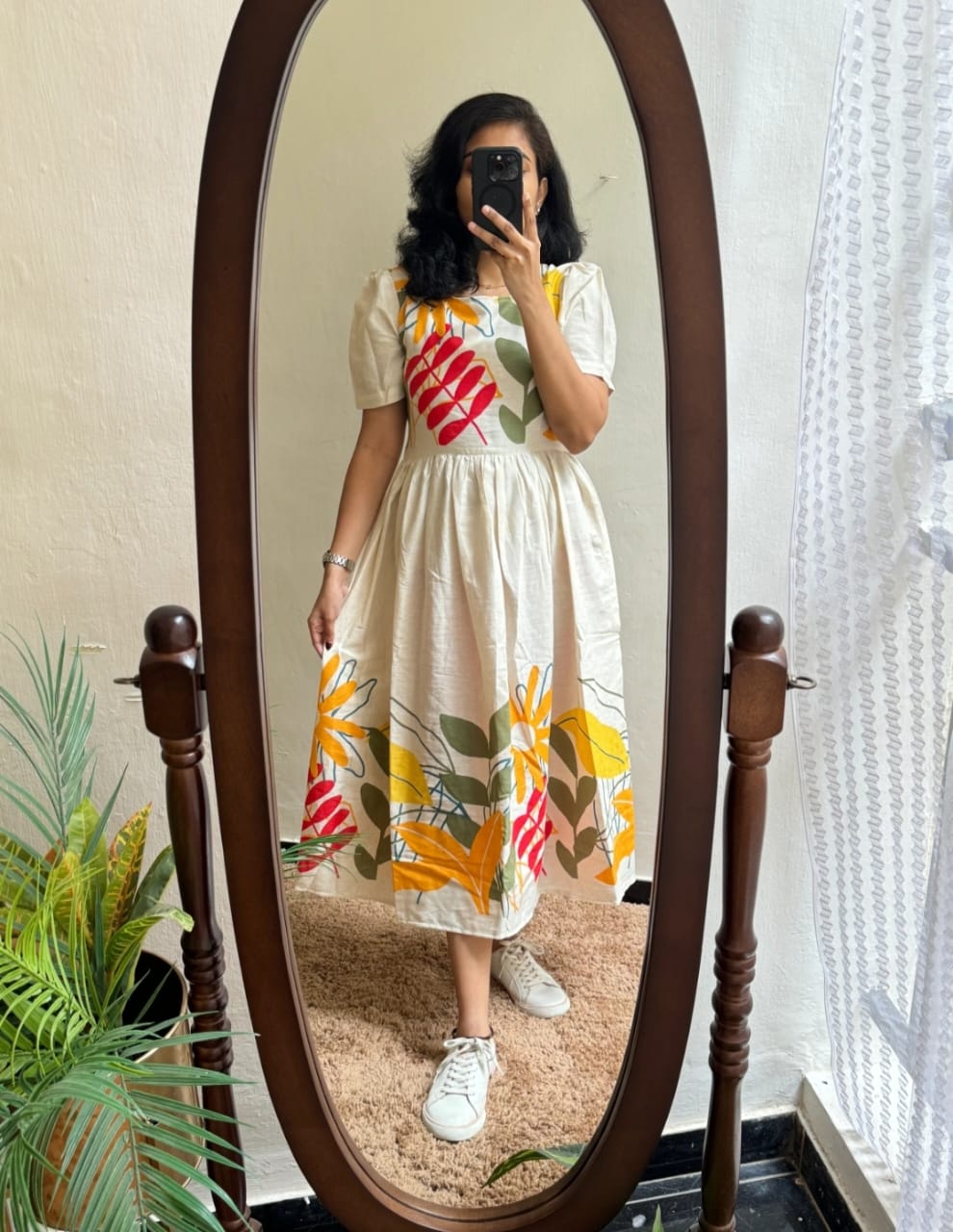 Sunny Whimsy: The Tropical Bloom Midi Dress