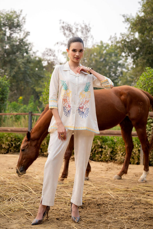 Summer Paradise Off-White Co-ord Set