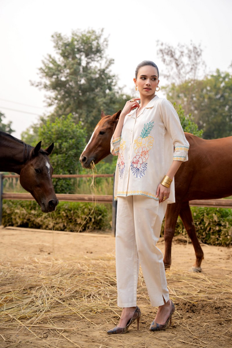 Summer Paradise Off-White Co-ord Set