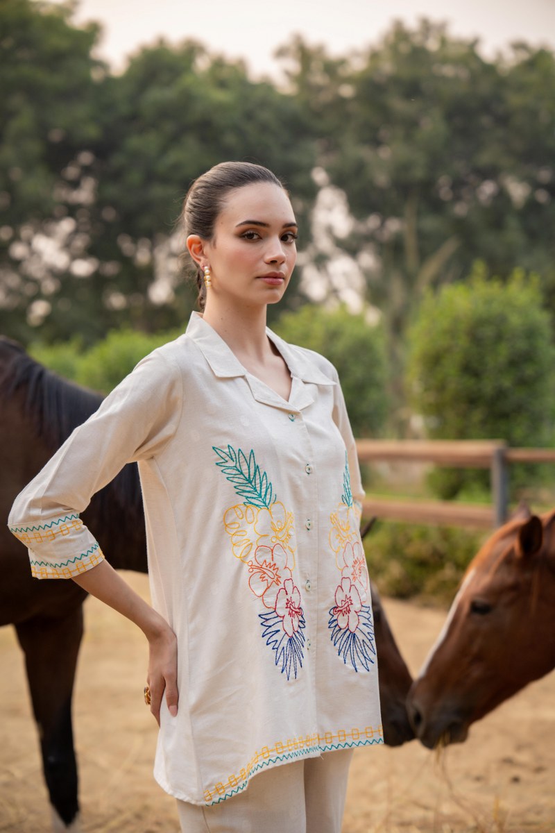 Summer Paradise Off-White Co-ord Set