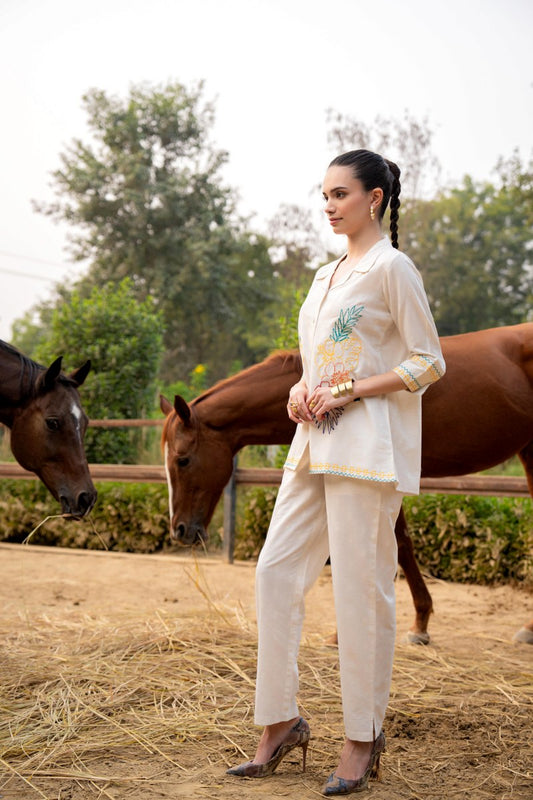 Summer Paradise Off-White Co-ord Set